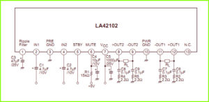 LA42102 схема включения