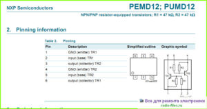 PUMD12 datasheet