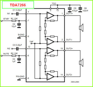 TDA7266 схема включения