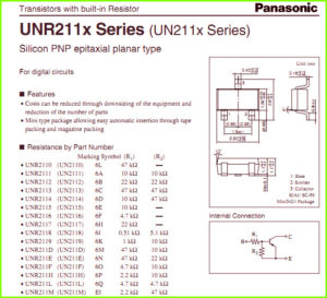 Транзисторы серии UNR211X datasheet