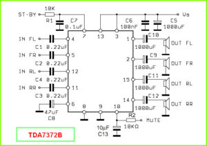 TDA7372B схема