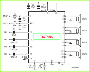 TDA7560 схема включения
