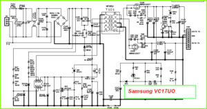 Samsung LTP1745 шасси VC17UO схема источника питания