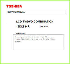 Toshiba 19DL834R сервис-мануал