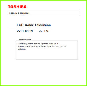 Toshiba 22EL833N схема и сервис-мануал