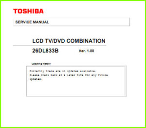 Toshiba 26DL833B сервис-мануал