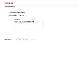 Toshiba 26EL834G схема и мануал