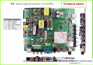 Шасси TP.MS628.PB803 схема и мануал