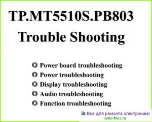 Шасси TP.MT5510S.PB803 инструкция по ремонту