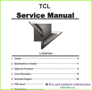 TCL L42HDM61 схема и мануал