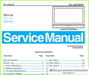 TCL LCDTV27V6 схема и мануал