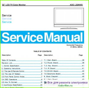 AOC L32W451 схема и мануал