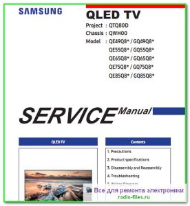Samsung QE49Q8* сервис-мануал на английском