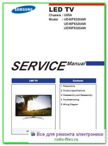 Samsung UE40F6320AW сервис-мануал на английском