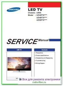 Samsung UE40F7000SL сервис-мануал на английском