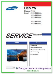 Samsung UE40F8000SL сервис-мануал на английском