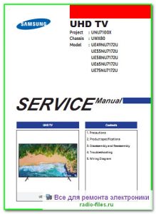 Samsung UE49NU7172U сервис-мануал на английском