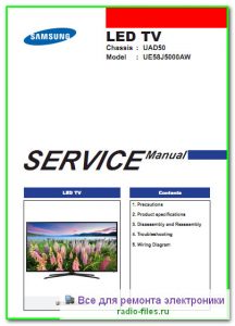 Samsung UE58J5000AW сервис-мануал на английском