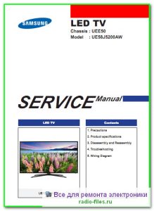 Samsung UE58J5200AW сервис-мануал на английском