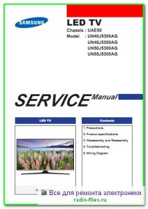 Samsung UN40J5300AG сервис-мануал на английском