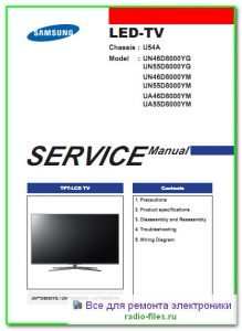 Samsung UN46D8000YG сервис-мануал на английском