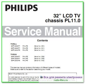 Philips 32PFL3506\F7 схема и сервис-мануал на английском