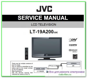 JVC LT-19A200AK схема и сервис-мануал на английском