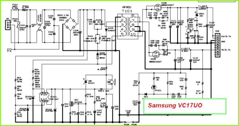 Блок питания samsung pslp1150ya схема